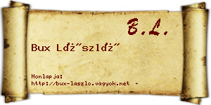Bux László névjegykártya